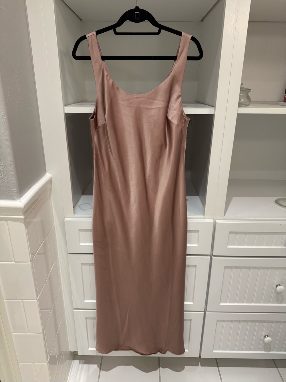 ASOS Satin Slip Maxi Dress in Dusty Pink